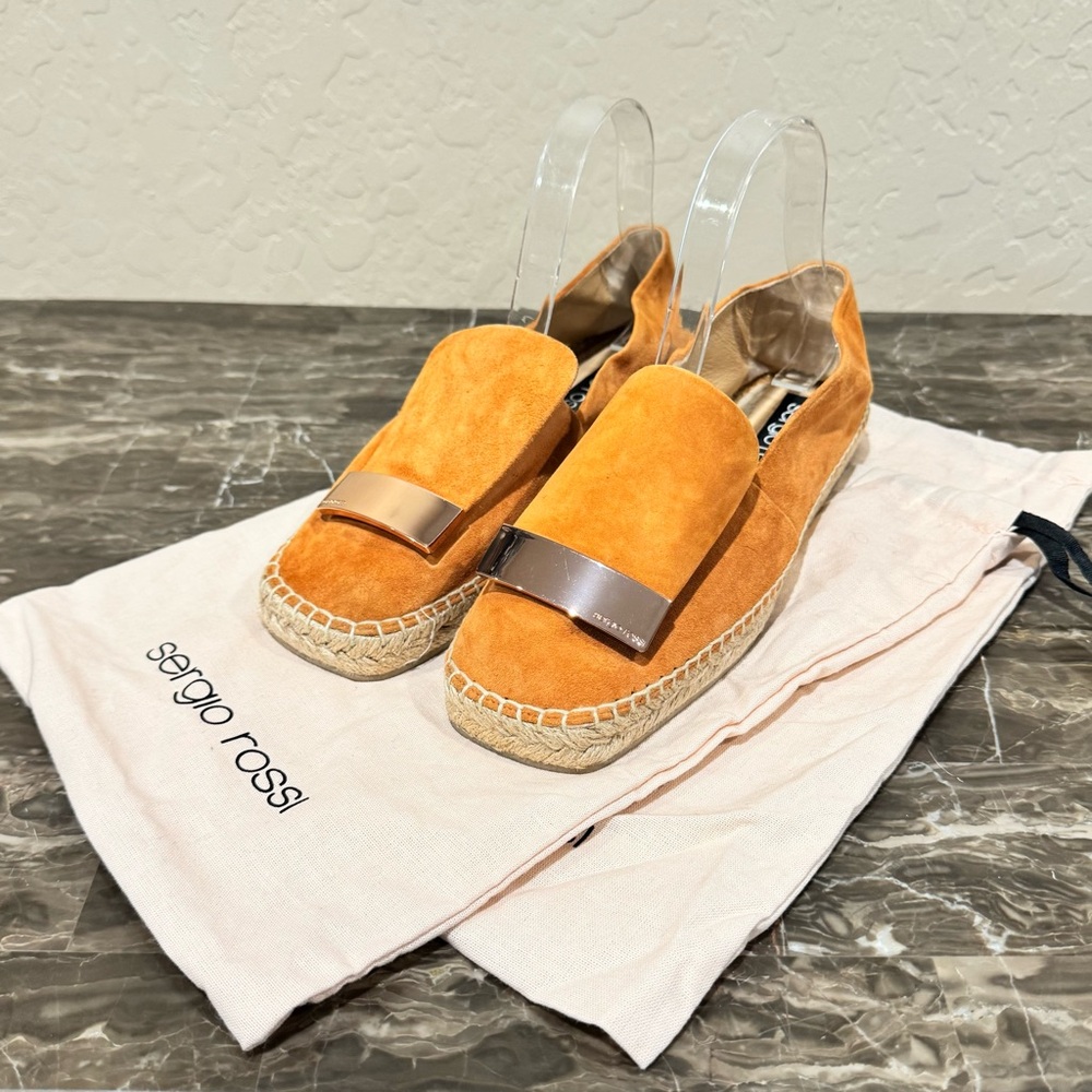 Sergio Rossi Embellished Suede Espadrilles